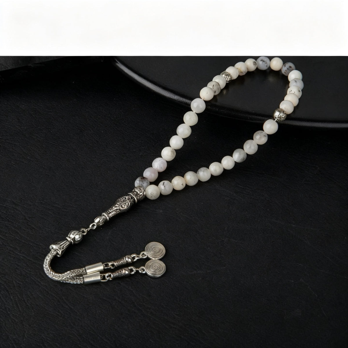 Süt Opal Doğal Taş Tesbih 33lük - 6mm
