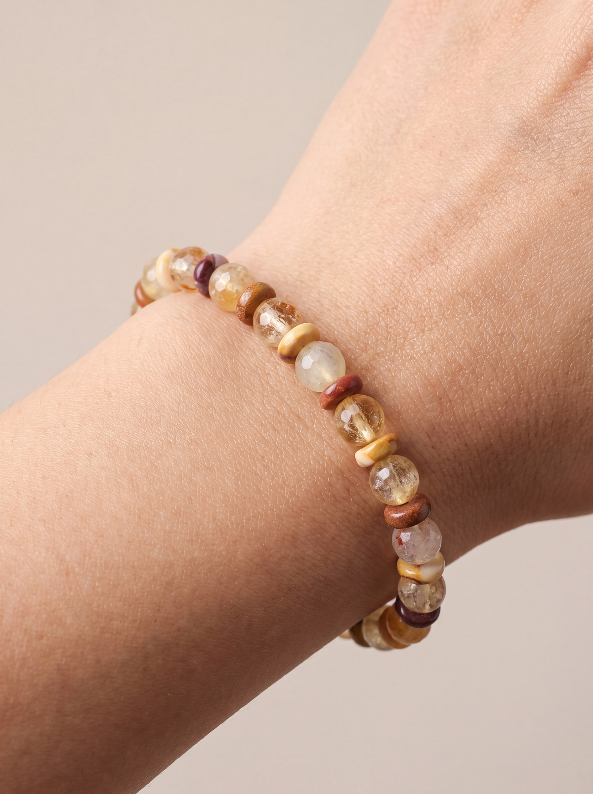 Sitrin - Renkli Jasper Doğal Taş Bileklik (6 mm)