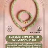 El İşçiliği Örme Prehnit Gümüş Kapama Set (SK:130)