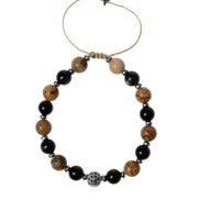 Jasper, Obsidyen, Hematit Doğal Taş Makrome Bileklik