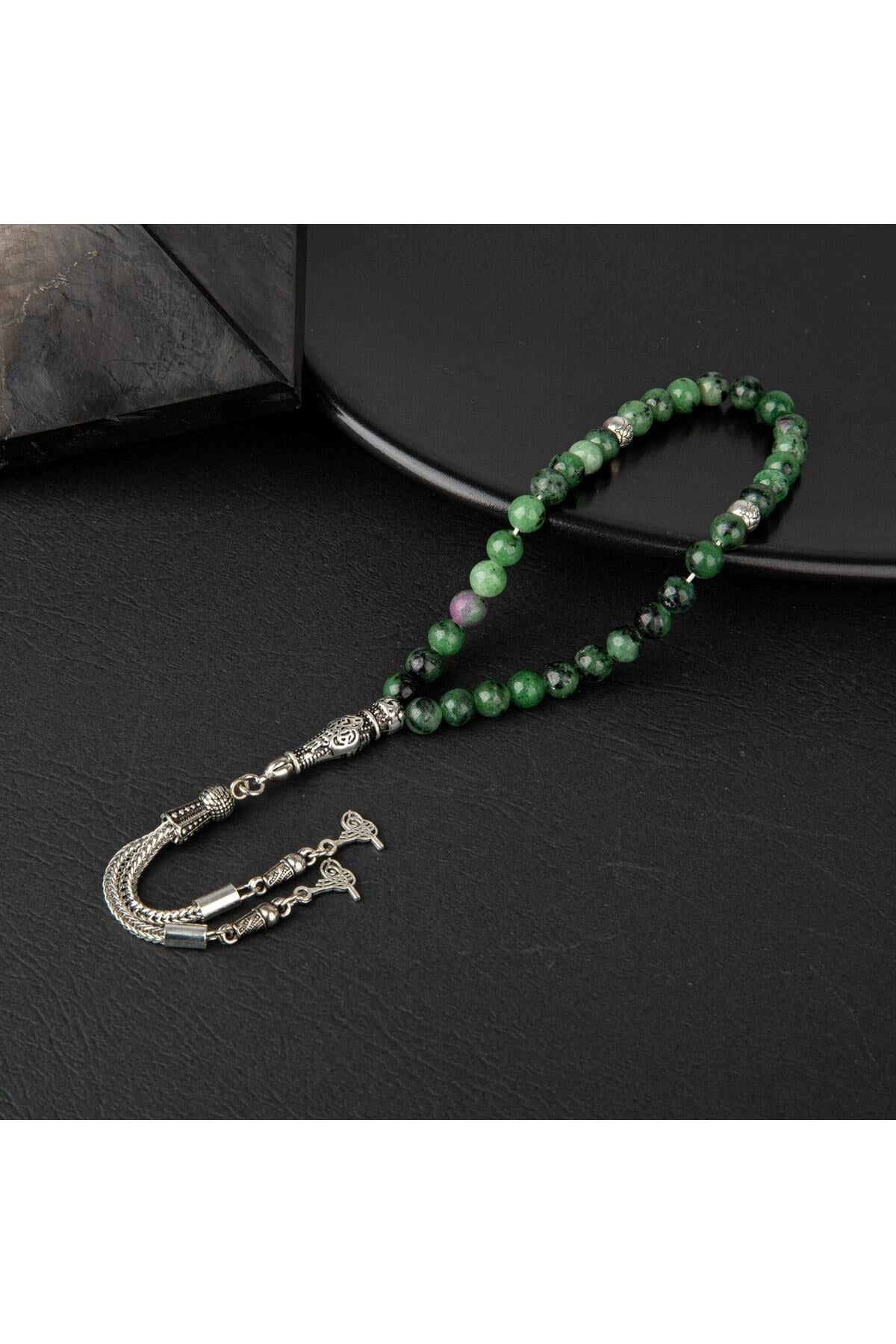 Anyolit Doğal Taş Tesbih 33lük - 6mm