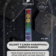 Selenit 7 Çakra Kabartmalı Enerji Plakası (S.K. 229)