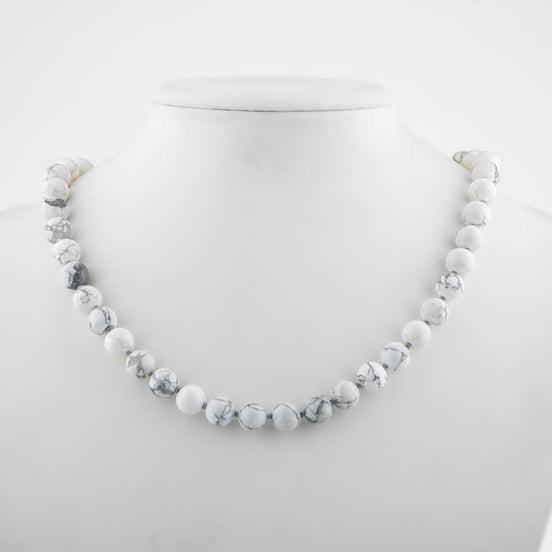 Havlit Doğal Taş Kolye – 8 mm Düğümlü, Unisex Tasarım (50 cm)