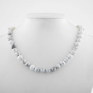 Havlit Doğal Taş Kolye – 8 mm Düğümlü, Unisex Tasarım (50 cm)