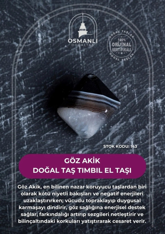 Göz Akik Doğal Taş Tımbıl El Taşı (SK:143)
