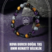Kova Burcu Bileklik Ametist, Golden Obsidyen, İspanyol Varisit, Kaplan Gözü