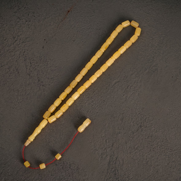 Sertifikalı Kaya Damla Kehribar Kapsül Kesim 15 mm Tesbih – Özel Kutulu – 16 gr