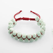 Yeşil Larimar 8mm Çift Sıra Makrome Doğal Taş Bileklik