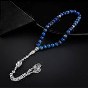 Lapis Lazuli Doğal Taş 8mm Gümüş İmameli Tesbih