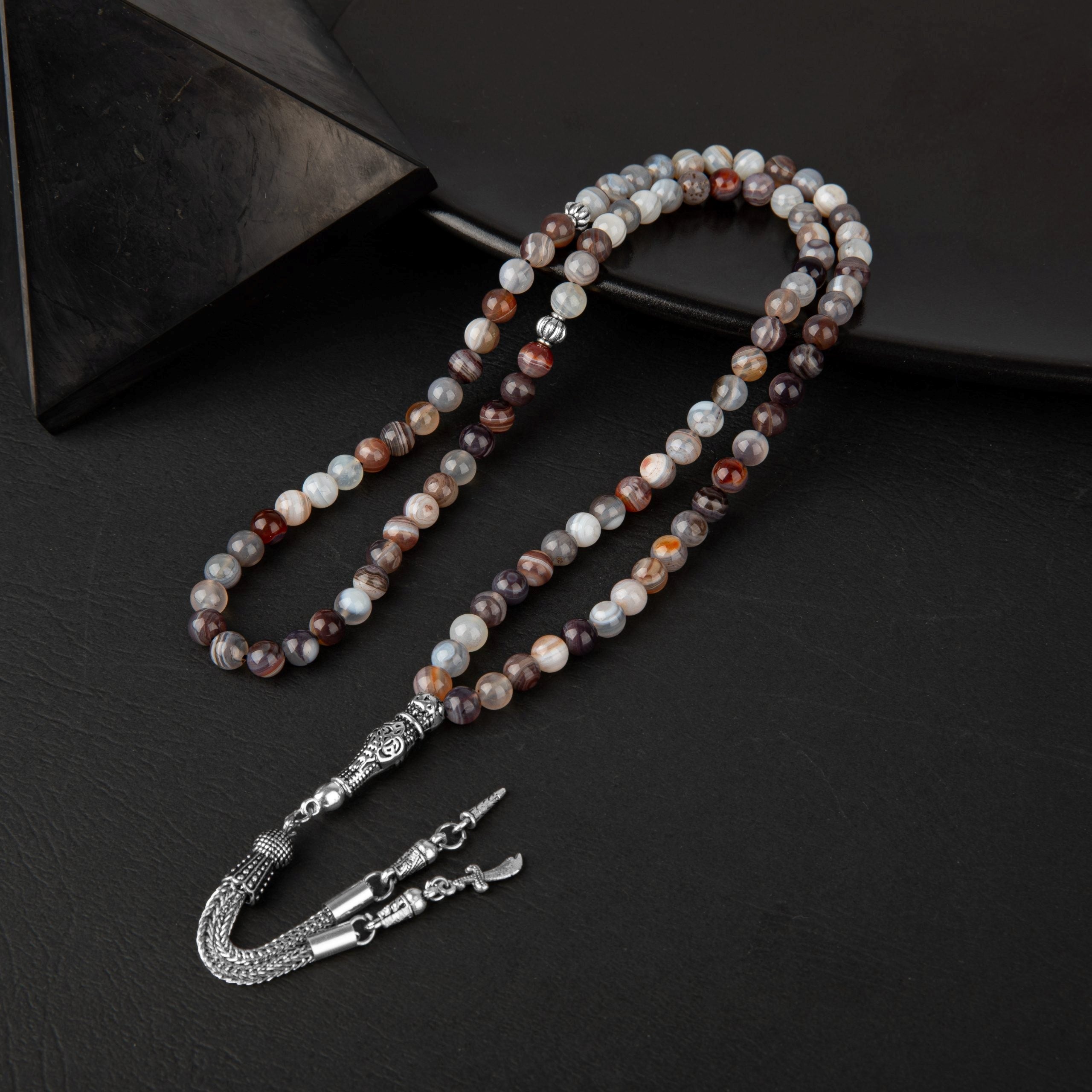 Botswana Akiği Doğal Taş Tesbih – 99’luk / 6 mm