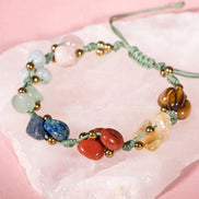 Çakra Bileklik BL-1293 Akuamarin, Jasper, Kaplan Gözü, Lapis, Pembe Kuvars, Sitrin