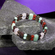 Başak Burcu Doğal Taş Bileklik – Amazonit, Granat Lal, Dumanlı Kuvars, Obsidyen, Jasper, Akik, Pembe Kuvars & Aventurin