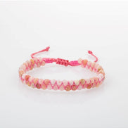 Opal Pembe 3-4mm Çift Sıra Doğal Taş Bileklik