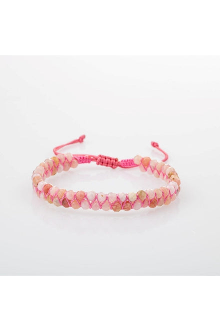 Opal Pembe 3-4mm Çift Sıra Doğal Taş Bileklik