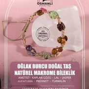 Oğlak Burcu Bileklik Ametist, Bordo Granat Lal, Jasper, Kaplan Gözü, Kunzit, Prehnit, Renkli Turmalin