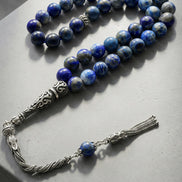 Lapis Lazuli Doğal Taş Tesbih – 925 Ayar Gümüş – 8 mm Küre Kesim