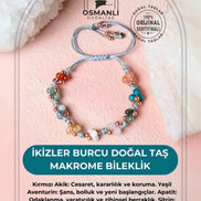 İkizler Burcu Doğal Taş Makrome Bileklik