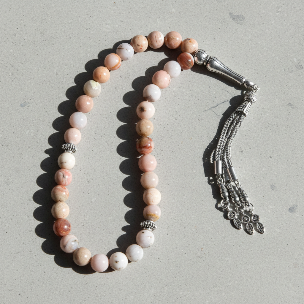 Opal Pembe Doğal Taş Tesbih – 33’lük / 8 mm