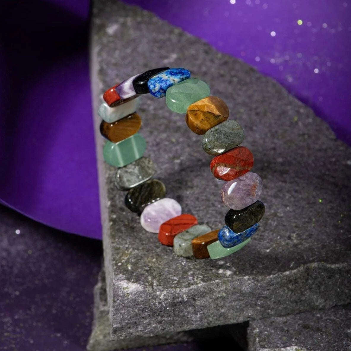 Aslan Burcu Bileklik Ametist, Golden Obsidyen, Jasper, Kaplan Gözü, Labradorit, Lapis Lazuli, Yeşil Aventurin