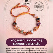 Koç Burcu Doğal Taş Makrome Bileklik