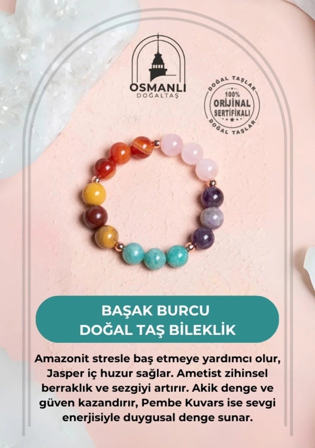 Doğal Taş Bileklik -Başak Burcu