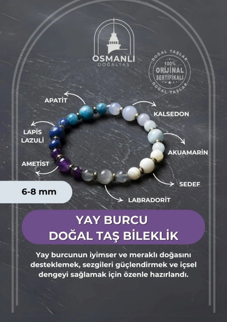MuhammedMasumCo Yay Burcu Doğal Taş Bileklik