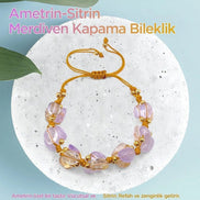 Sitrin-Ametrin Doğal Taş Merdiven Kapama Naturel Kesim Bileklik
