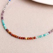 Çakra Kolye Amazonit, Ametist, Jasper, Karnelyan Akik, Lapis Lazuli