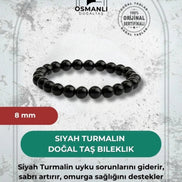 Siyah Turmalin 8mm Doğal Taş Bileklik