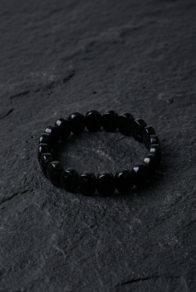 Turmalin Geniş Kesim Doğal Taş Bileklik (Rolex Stil)