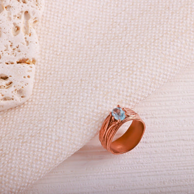 Sertifikalı Topaz 925 Ayar Gümüş Yüzük (SK:548)