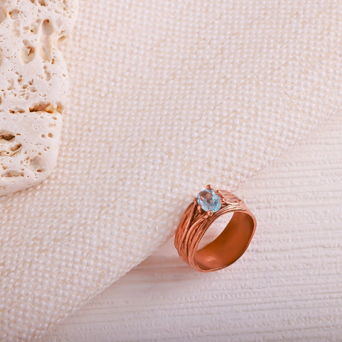 Sertifikalı Topaz 925 Ayar Gümüş Yüzük (SK:548)