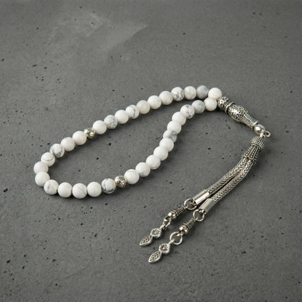 Havlit (Howlite) Doğal Taş Tesbih – 33’lük – 6 mm