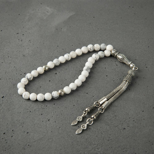Havlit (Howlite) Doğal Taş Tesbih – 33’lük – 6 mm