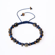 Lapis Lazuli, Jasper, Hematit Doğal Taş Makrome Bileklik (SK:079)