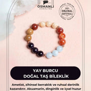 Burç Doğal Taş Bileklik /Yay Burcu
