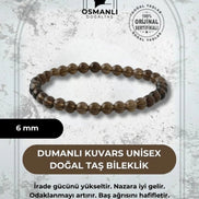 Dumanlı Kuvars 6mm Doğal Taş Bileklik