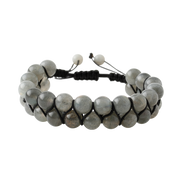 Labradorit 8mm Çift Sıra Makrome Doğal Taş Bileklik