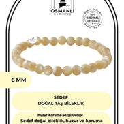 Sedef 6mm Doğal Taş Bileklik