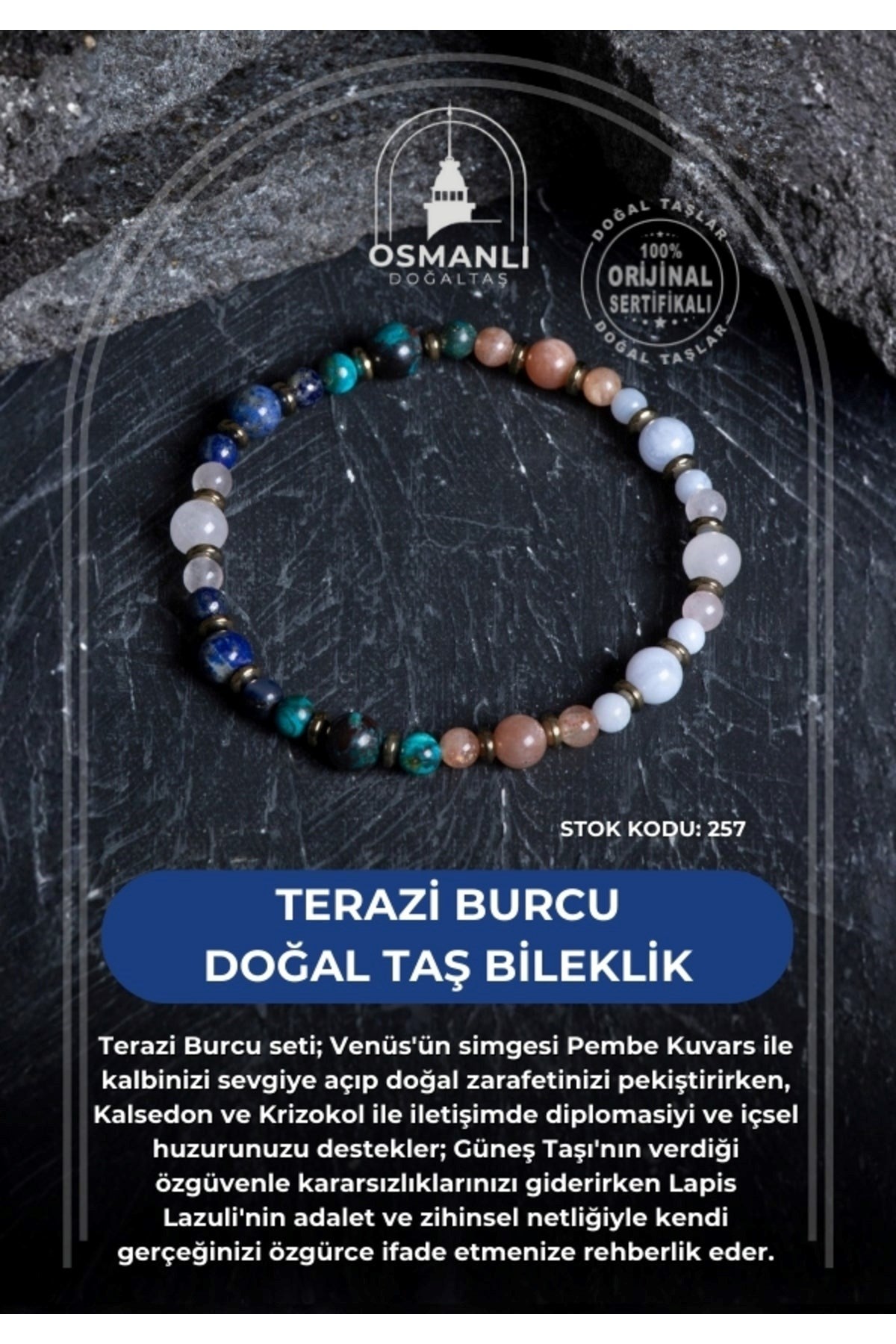 Terazi Burcu Doğal Taş Bileklik (SK:257)