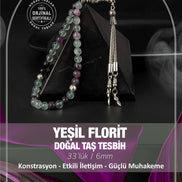 Yeşil Florit Doğal Taş Tesbih 33lük - 6mm
