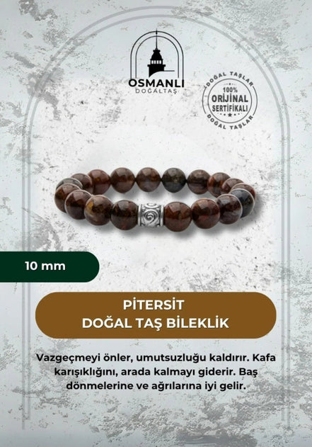 Pitersit 10mm Doğal Taş Bileklik