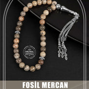 Fosil Mercan Doğal Taş Tesbih 33lük - 8mm