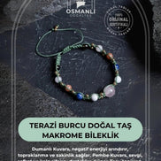 Doğal Taş Makrome Bileklik-Terazi Burcu