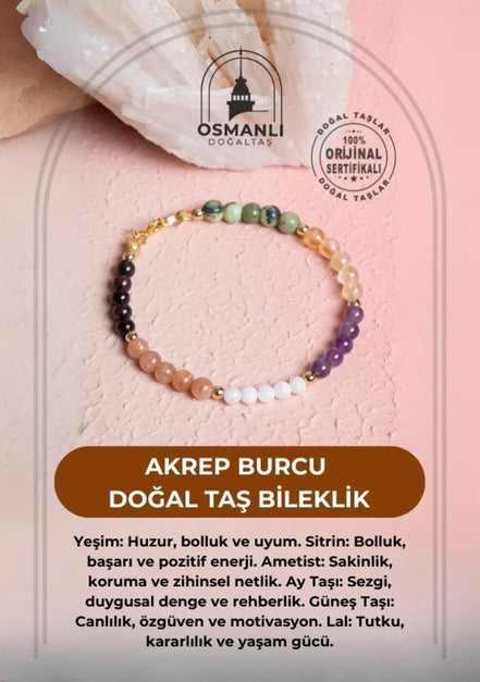 Akrep Burcu Doğal Taş Bileklik