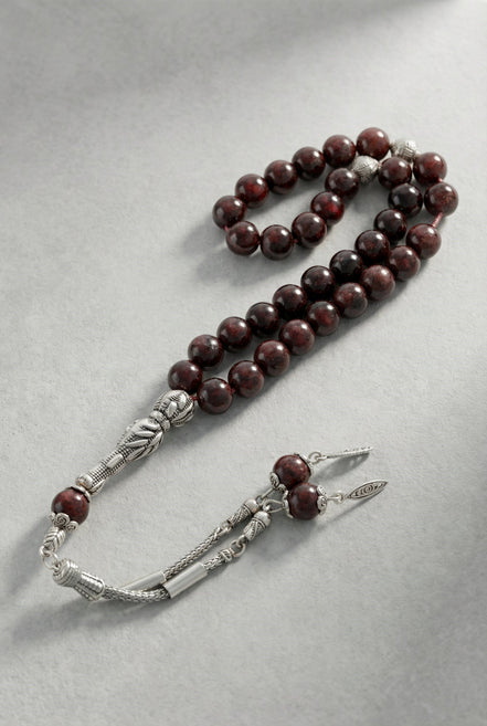 Garnet (Lal) Doğal Taş Tesbih – 8 mm Küre Kesim