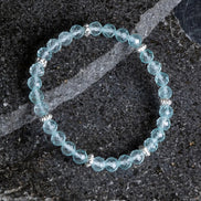 Topaz Gümüş Aparatlı Doğal Taş Bileklik- 6mm (SK:167)