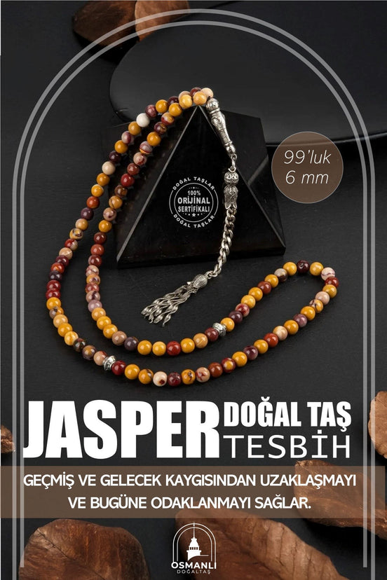 Jasper Doğal Taş Tesbih 99luk - 6mm