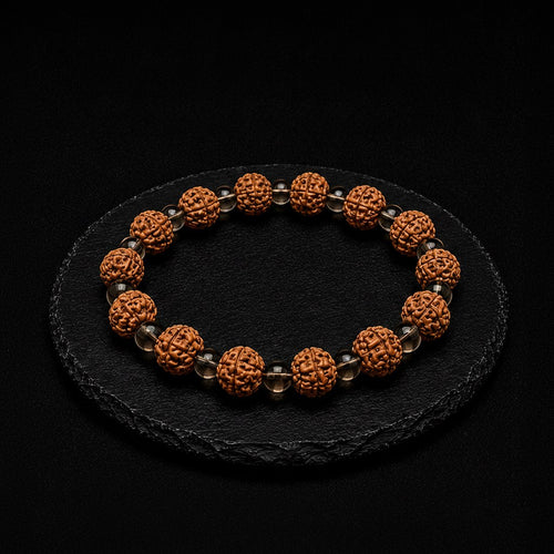 Rudraksha Dumanlı Kuvars Doğal Taş Bileklik 8 mm
