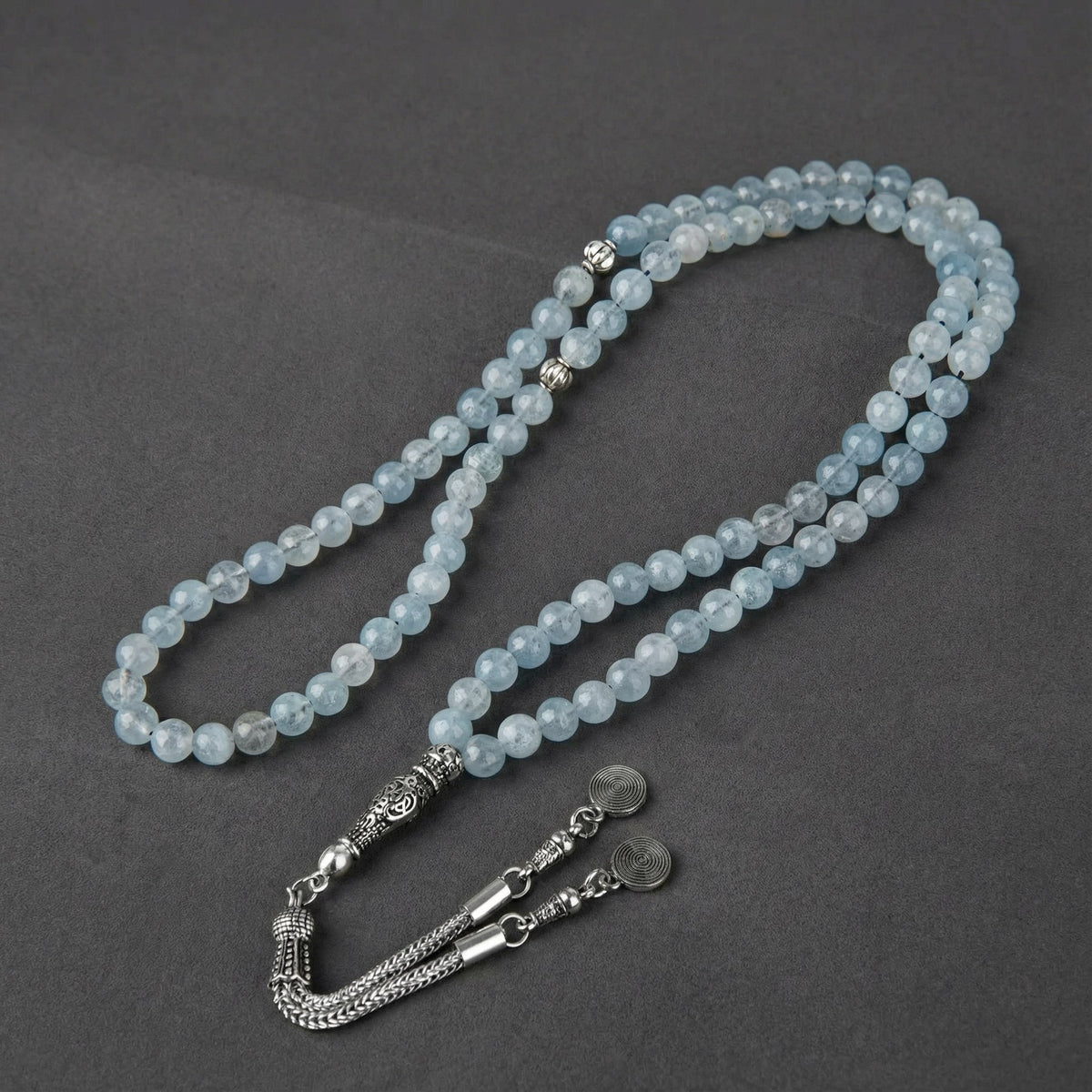 Akuamarin Doğal Taş Tesbih – 99’luk – 6 mm